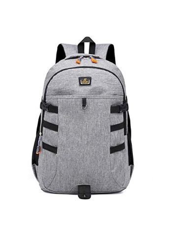 Y&D Unisex Bag Chic Fashion Striped Pattern Shoulder School Backpack Grey