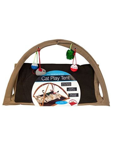 Bulk Buys Fleece Cat Play Tent With Dangle Toys