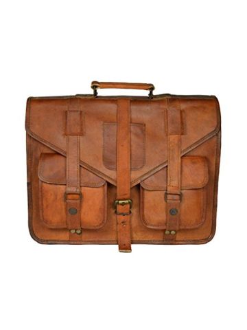 Adimani Vintage Handmade Leather Laptop Messenger Bag
