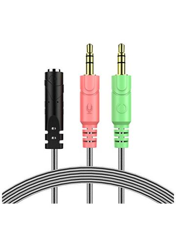 3.5mm Audio Jack Y Cable Adapter -Mill So For Pc, Ps4 Gaming Headset