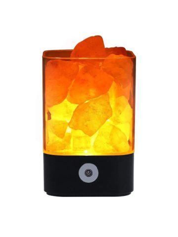 Newkbo M4 USB Crystal Salt night light Himalayan Crystal Rock Amber LED  night light Black