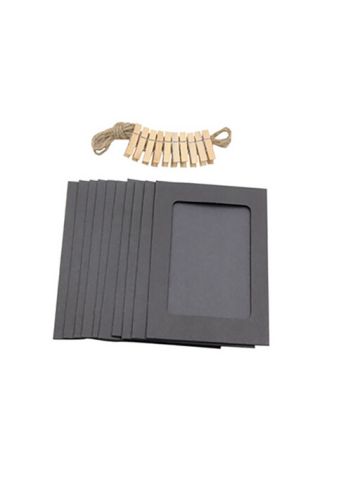 10 Pcs 3 Inch Paper Photo Flim Diy Wall Picture Hanging Frame Album + Rope + Clips Set