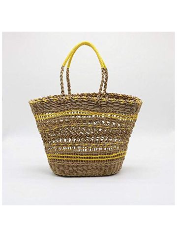 Y&D Hollow Straw Bag, Shoulder Beach Bag, Hand Knitting Bag, Casual Bag B07NVDGJ44