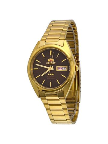 Orient Men's 3 Star Standard Gold Tone Brown Dial Automatic Watch