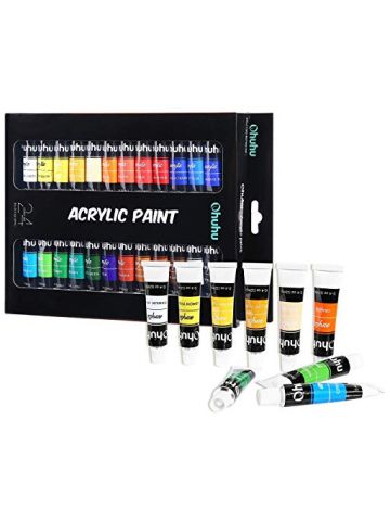 Ohuhu Acrylic Paint Set, 24 Colors Artist's Acrylic Painting Kit Acrylic Paints