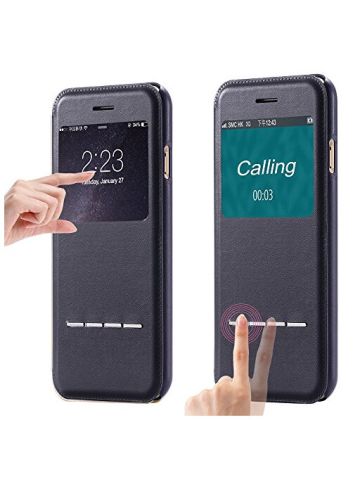 Floveme Slim Fit PU Leather Flip Pouch Polio Holder Cover IPhone 6 Plus