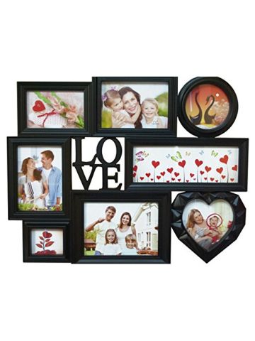 Kole Imports Modern Black 8 Section Love Photo Frame