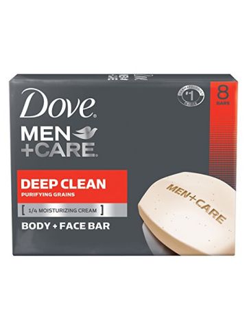 Dove Men + Care Body And Face Bar, Deep Clean, 8 Count