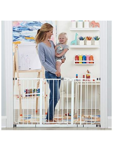 Regalo Extra WideSpan Walk Through Safety Gate, White