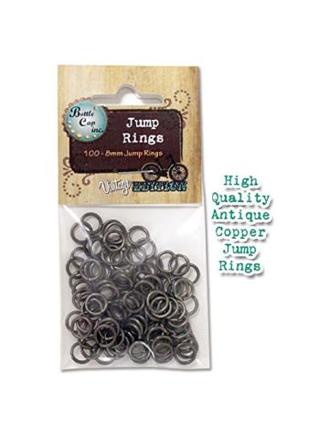 Bottle Cap Jump Rings, 8mm, Antique Copper