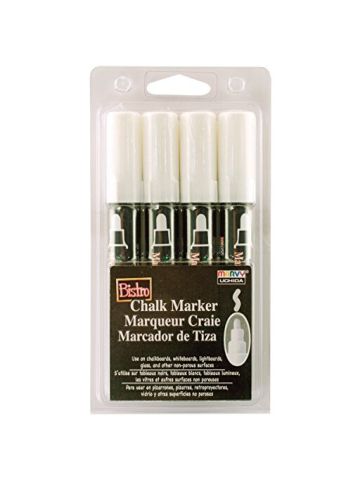 Bistro Chalk Marker Broad Tip Set 4/Pkg-White