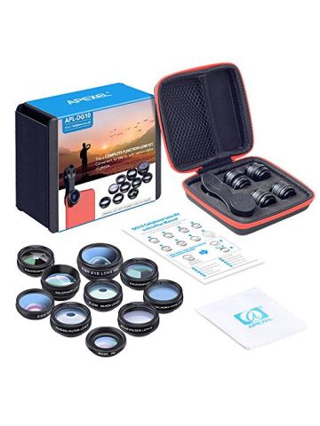 Apexel 10 In 1 Cell Phone Camera Lens Kit Wide Angle Lens & Macro Lens