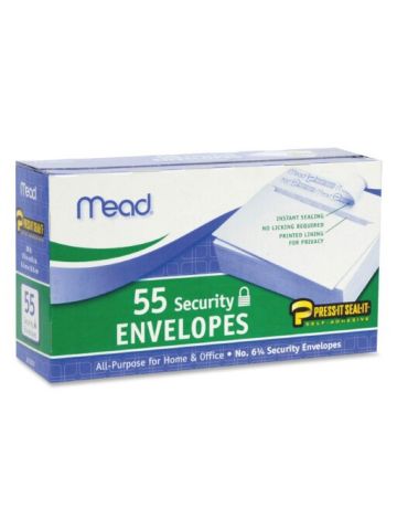 Mead Boxed Peel & Stick Envelopes 3.625X6.5 55 Per Package Security #6