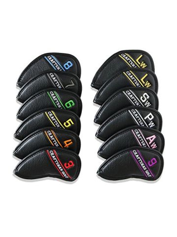 Craftsman Golf Left Handed  Synthetic Leather Iron Head Covers Set Headcover
