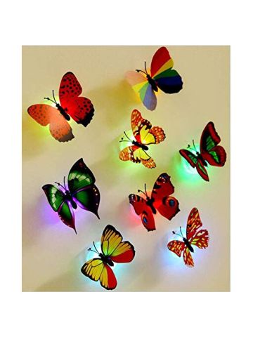 10 Pcs Wall Stickers Butterfly Led Lights Wall Stickers 3 D House Decoration