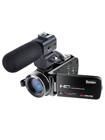Besteker Wifi Camcorder   Digital Video Camera With External Microphone