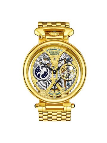 Stuhrling Men's Automatic,Gold Case,  Stainless Steel Bracelet Watch