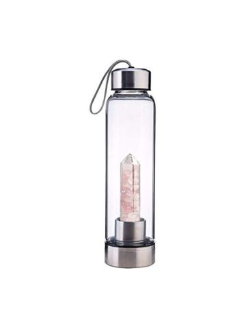 Natural Crystal Point Healing Obelisk Wand Elixir Quartz Crystal Water Bottle