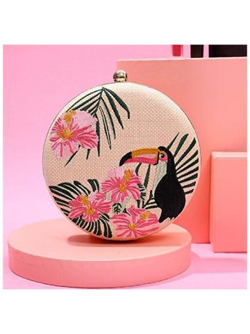 Y&D Ins Style Handbag, Evening Bag, Embroidery Oblique Span Bag B07Q4H8VYR
