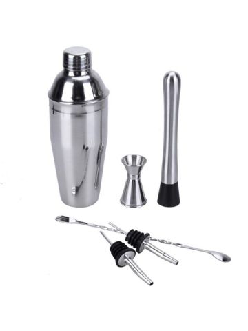 6 Pcs 750 Ml Stainless Steel Cocktail Shaker Mixer