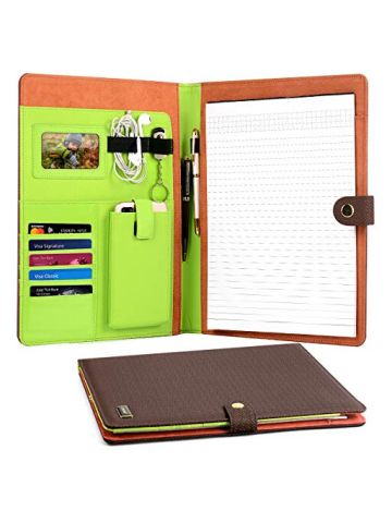 Cornmi Pu Leather File Folders With 5 Card Slots