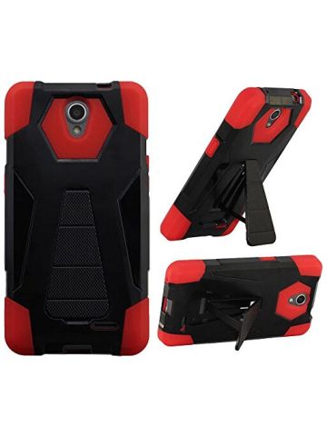 HR Wireless Cell Phone Case For ZTE Avid Trio Plus - Black+Red