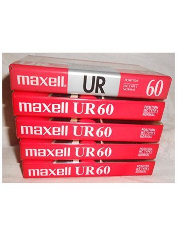 Maxell UR 60 Position IEC Type I Normal Audio Cassette - 5 Pack