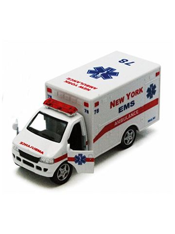 Kinsmart New York Rescue Team Ambulance, White   Toy Car