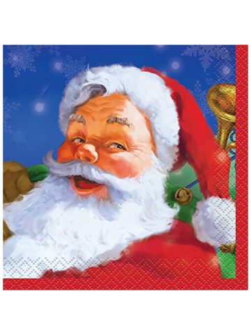 Holiday Santa Christmas Beverage Napkins, 16ct