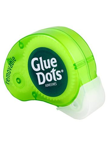 Glue Dots 0.375 Removable Dot Disposable Dispenser 200 Clear Dots