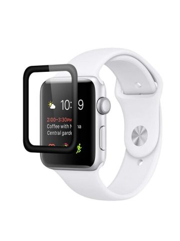 CotEetCi Anti Fingerprint 4 D Glass Screen Protector for Apple Watch Series 4 44 Mm - Black