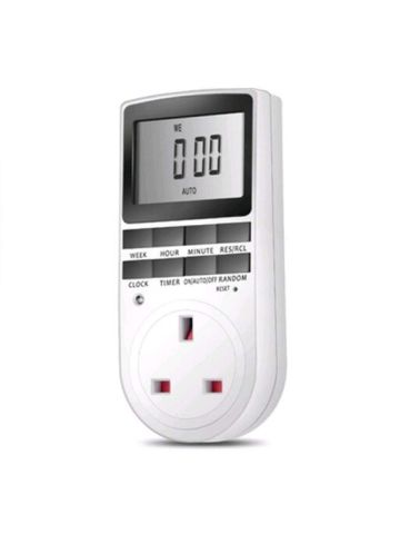 LCD Digital Programmable Timer Switch Socket Electronic Uk Plug 12/24 Hours