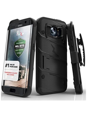 For Samsung Galaxy S7 Edge G935 - BOLT Cover W/ Kickstand, Holster, And Lanyard
