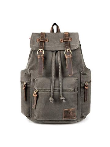 Canvas Backpack Leather Backpack Hiking Daypacks Computers Laptop