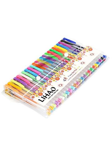 Lihao 48 Coloring Gel Pens For Adult And Kids Coloring Books