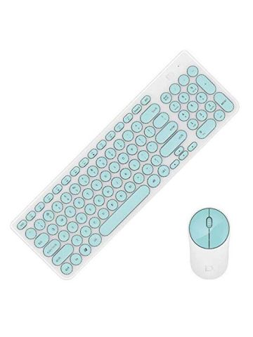 Wireless Keyboard and Mouse Combo, 2.4 Ghz Cordless Cute Round Key Set