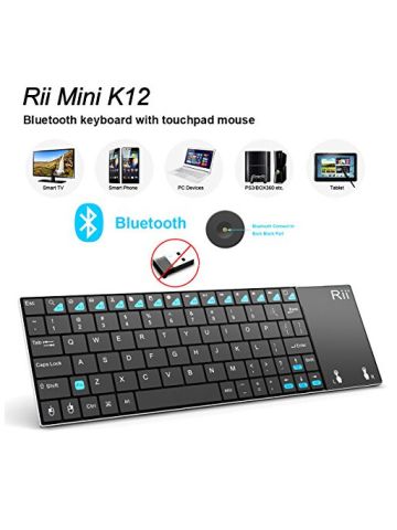 Rii K12BT Ultra Slim Portable Mini Wireless Bluetooth Keyboard