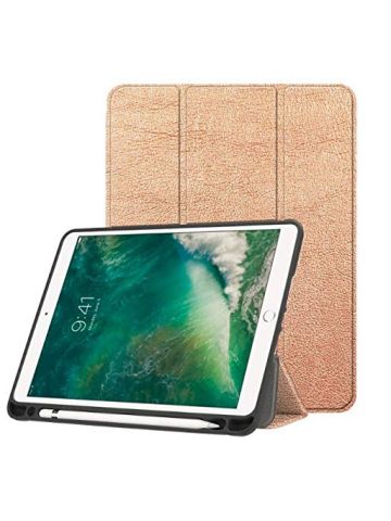 Gold Case with Pencil Holder for Apple Ipad 9.7 Inch Pu Leather Smart Cover Auto Sleep Wake