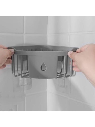 Plastic Bathroom Kitchen Corner Storage Rack Organizer Shower Shelf