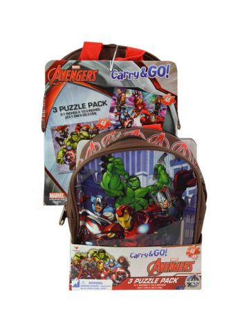 Avengers 3pk Puzzle In Shaped Backpack