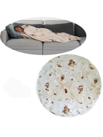 Comfort Food Creations Burrito Wrap Blanket Perfectly Round Tortilla Throw