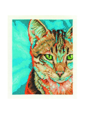 Tabby Counted Cross Stitch Kit - 8X10 14 Count