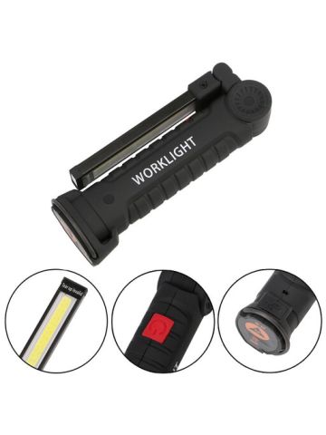Cob + Led Rechargeable Magnetic Torch Flexible Inspection Lamp Cordless Worklight