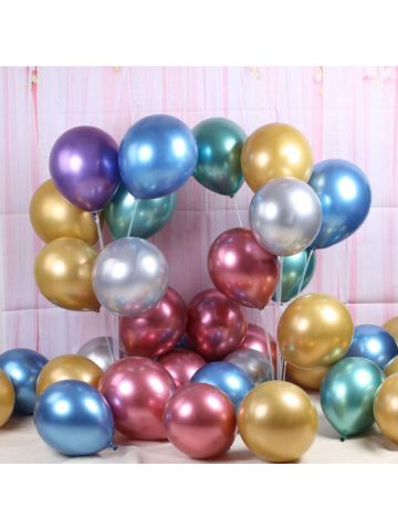 50 Pcs Chrome Shiny Metallic Latex Balloons for Birthday Wedding Grad Party