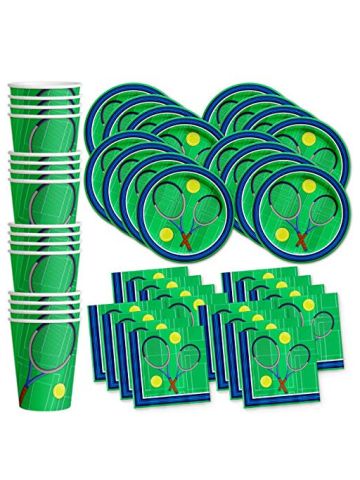 Tennis Birthday Party Supplies Set Plates Napkins Cups Tableware Kit For 16