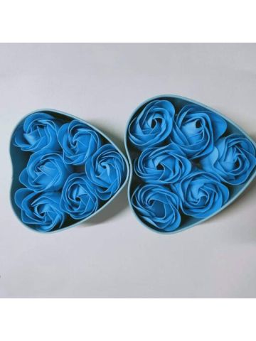 6 Pcs Heart Scented Bath Body Petal Rose Flower Soap Wedding Decoration Gift Blue
