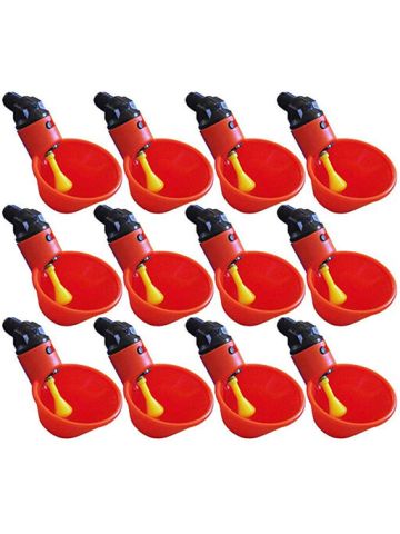 Feed Automatic Bird Coop Poultry Chicken Fowl Drinker Water Drinking Cups 12 Pcs