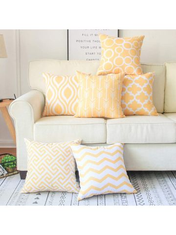 6 Pc/set Home Decorative Pillowcase Cotton Linen Sofa Cushion Throw Pillow Cover