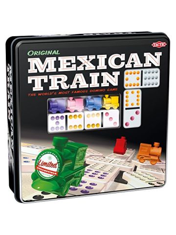 Mexican -- Train In Tin Box Game  Build A Chain Of Dominoe