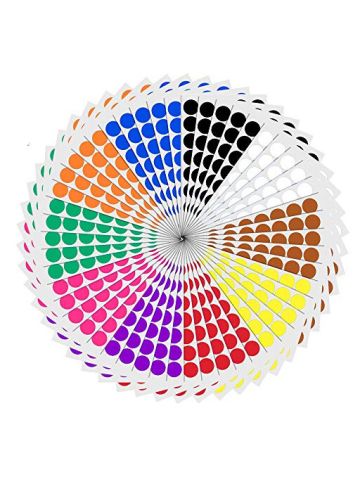TownStix Round Color Coding Circle Dot Sticker Labels
